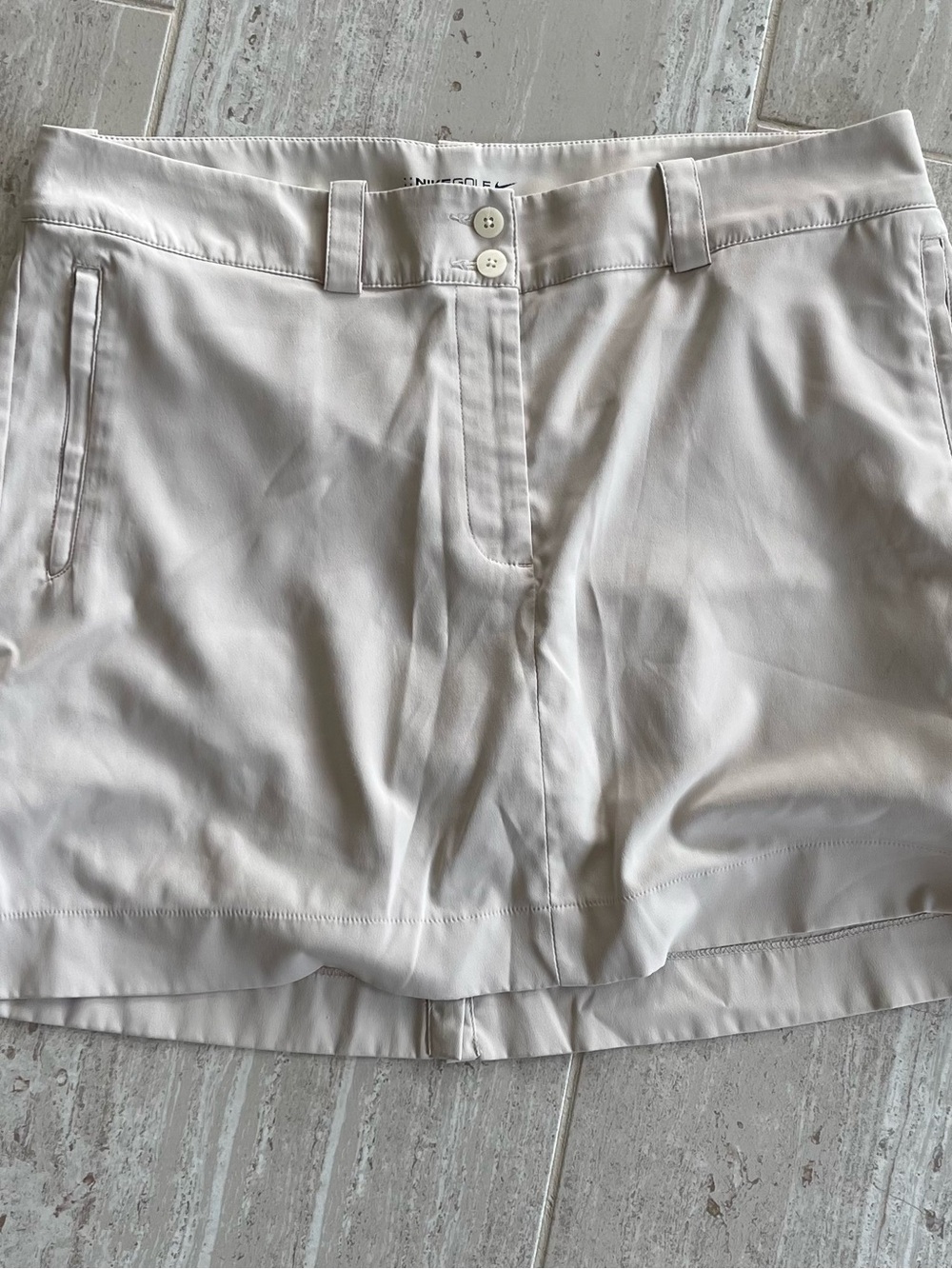 Nike Golf light tan cream Women's Golf Skort with built in shorts